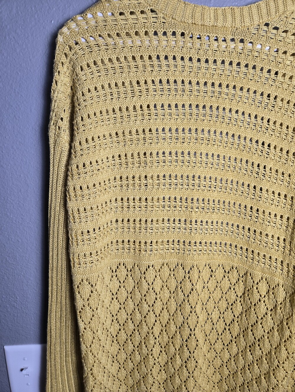 SUMMER SALE! $6 Marled Knit Open Yellow Long Cardigan Size Medium - Picture 14 of 16